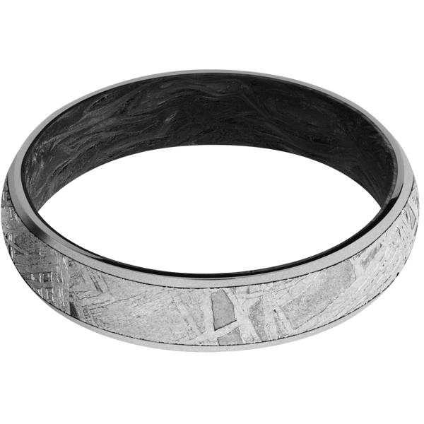 Titanium + Bead Finish + Forged Carbon Fiber All Rings Men's Wedding Band