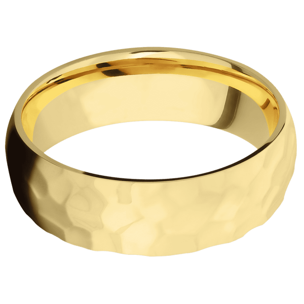 10K Yellow Gold + Rockpolish Finish All Rings Men's Wedding Band