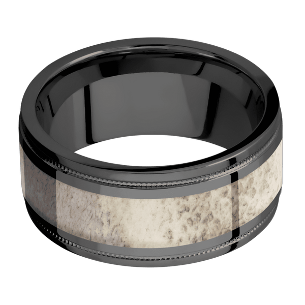 Zirconium + Polish , Polish Finish All Rings Men's Wedding Band