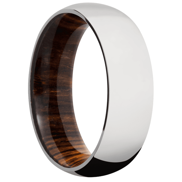 Platinum + Polish Finish + Cocobolo All Rings Men's Wedding Band