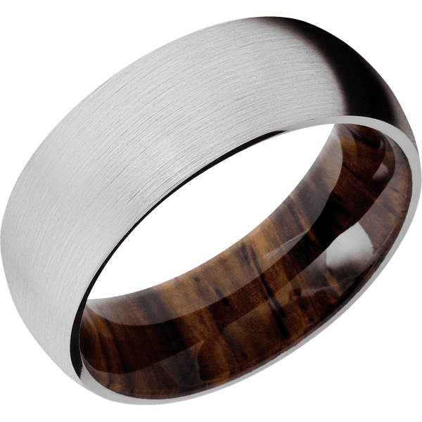 Platinum + Satin Finish + Cocobolo All Rings Men's Wedding Band