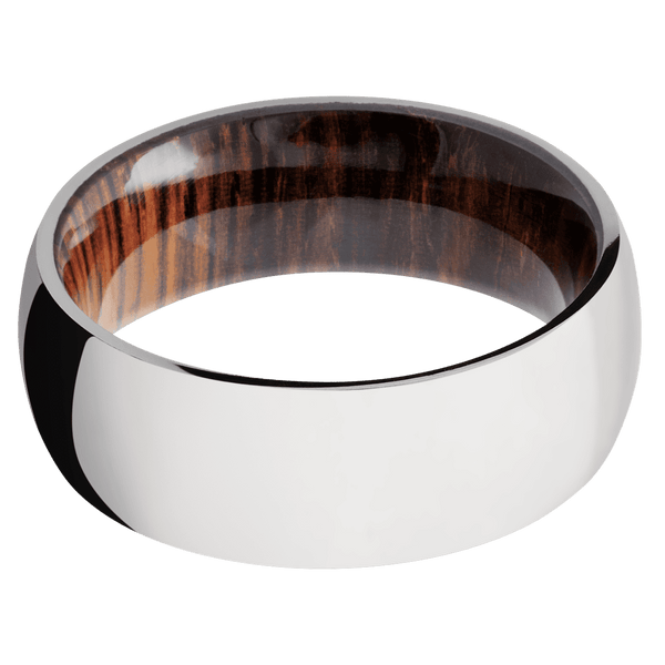 Platinum + Polish Finish + Cocobolo All Rings Men's Wedding Band