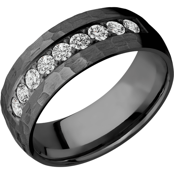 Zirconium + Hammer Finish All Rings Men's Wedding Band