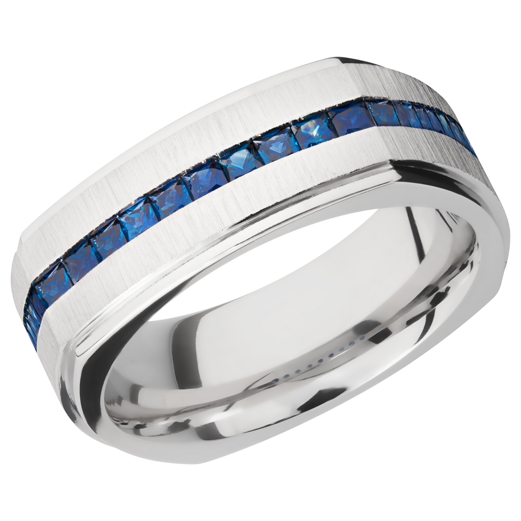 Cobalt Chrome Men's Ring with Sapphire