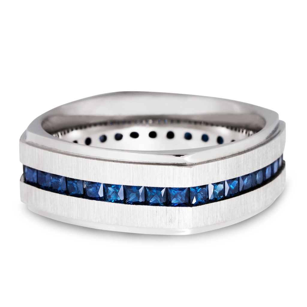 Cobalt Chrome Men's Ring with Sapphire