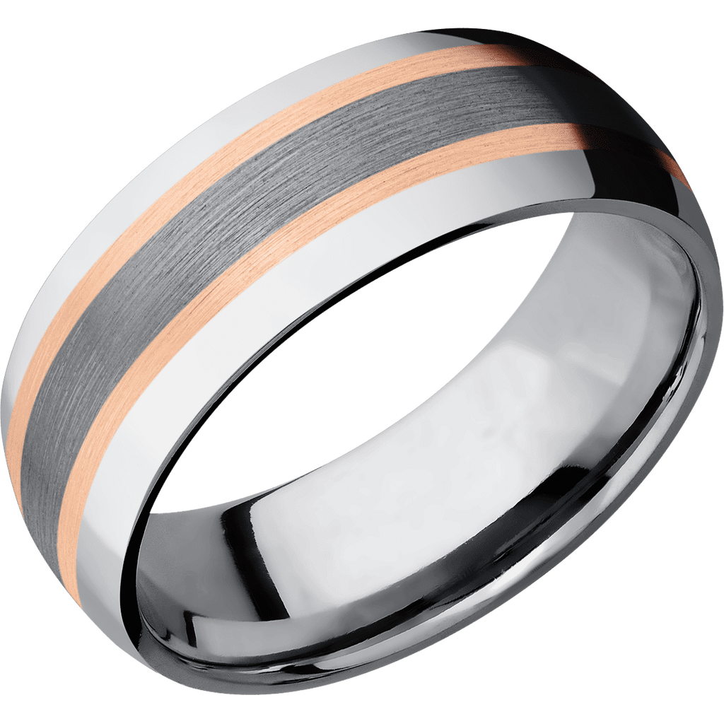 Tantalum Men's Ring with 14K Rose Gold