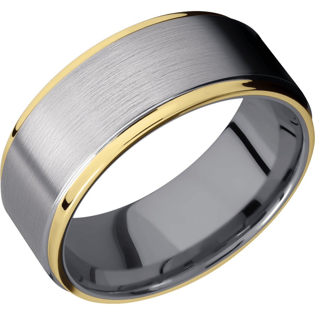 Tantalum Men's Ring with 14K Yellow Gold