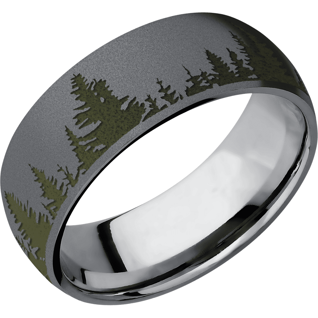 Tantalum Men's Ring with Spruce Tree Design