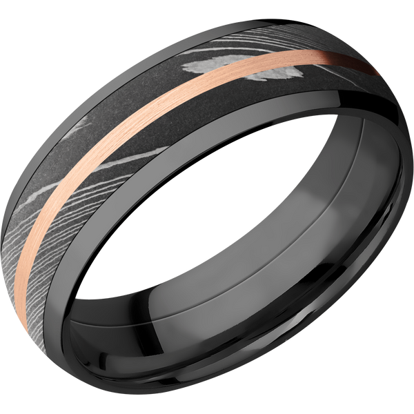 Men's Rose Gold Accent Black Zirconium Ring - ETRNL