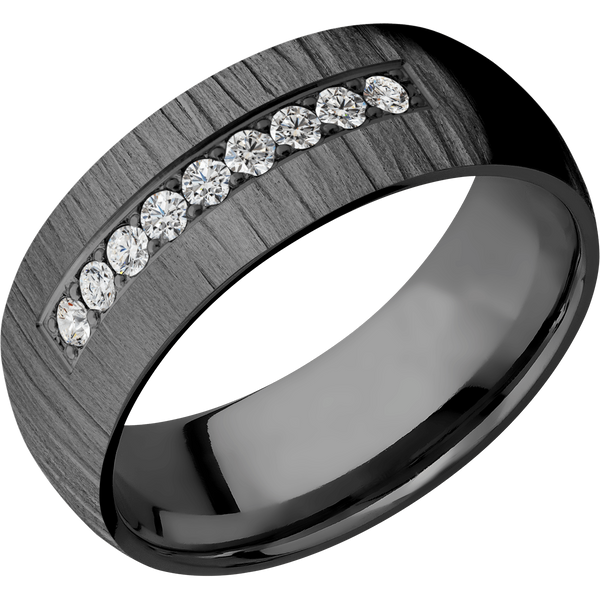 Hammered Tungsten Ring 8mm Black and Silver Brushed with Polished Silv –  Tungsten Titans