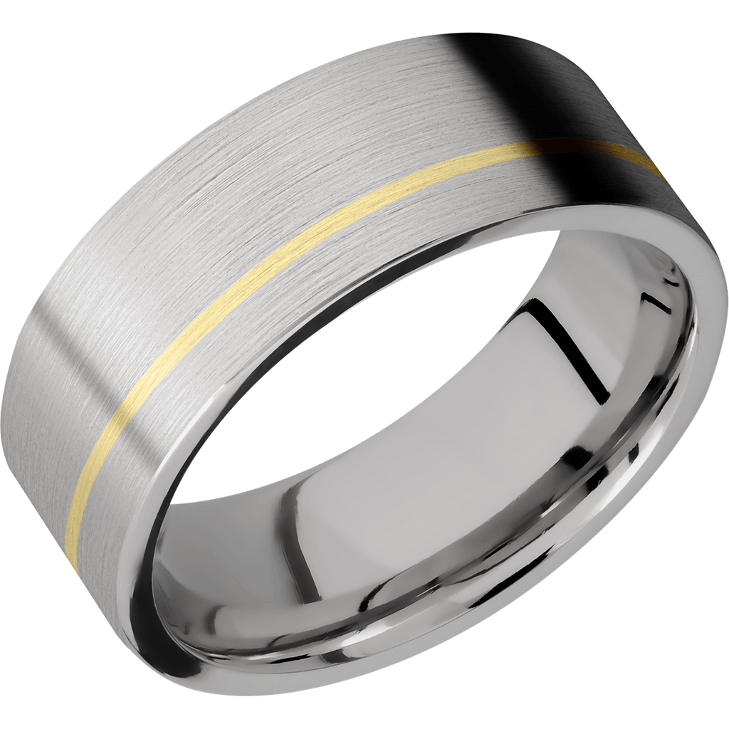 Titanium Men's Ring with 14K Yellow Gold