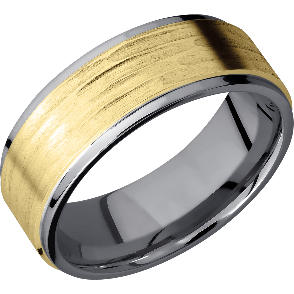 Tantalum Men's Ring with 14K Yellow Gold