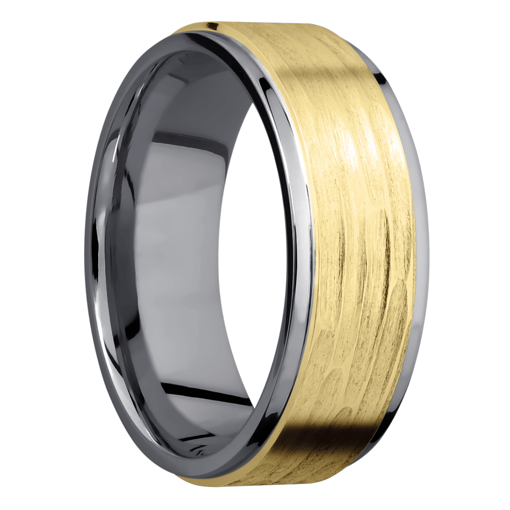 Tantalum Men's Ring with 14K Yellow Gold