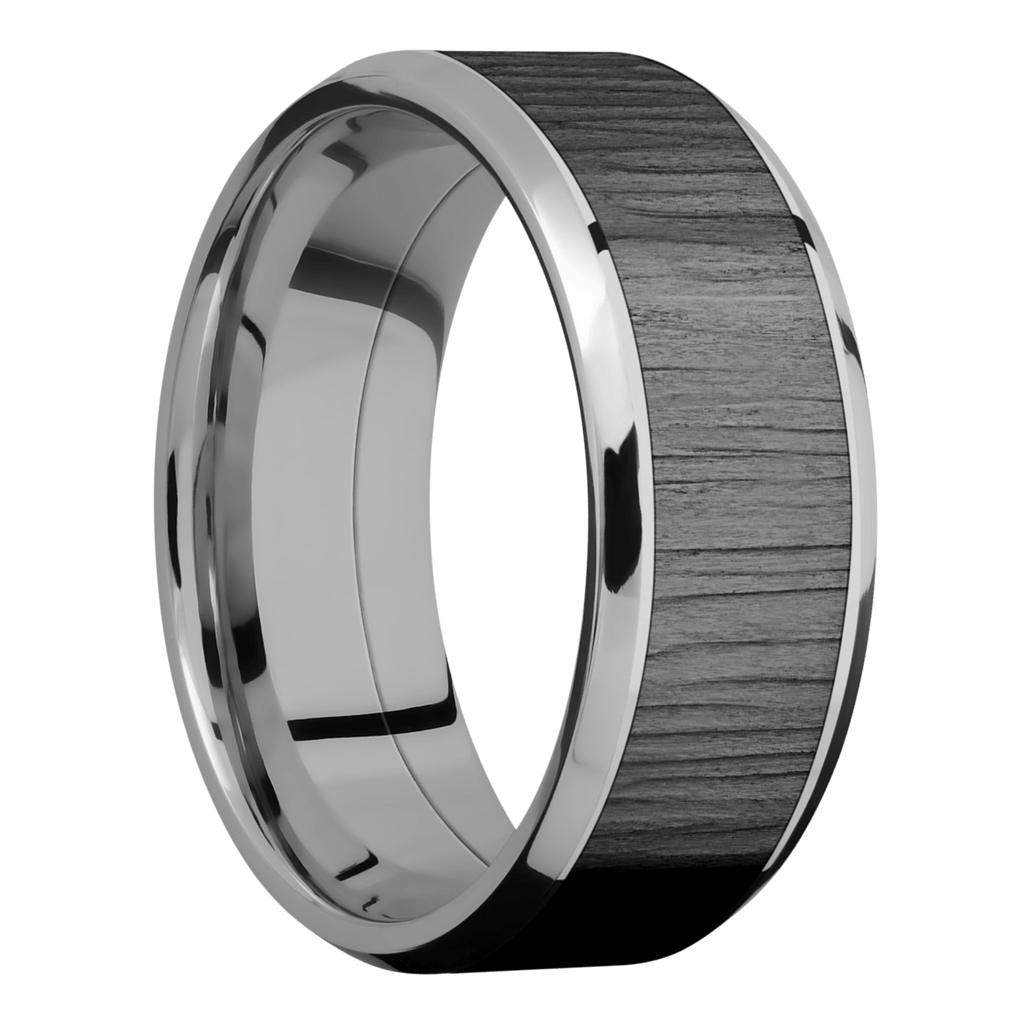 Titanium Men's Ring with Black Zirconium