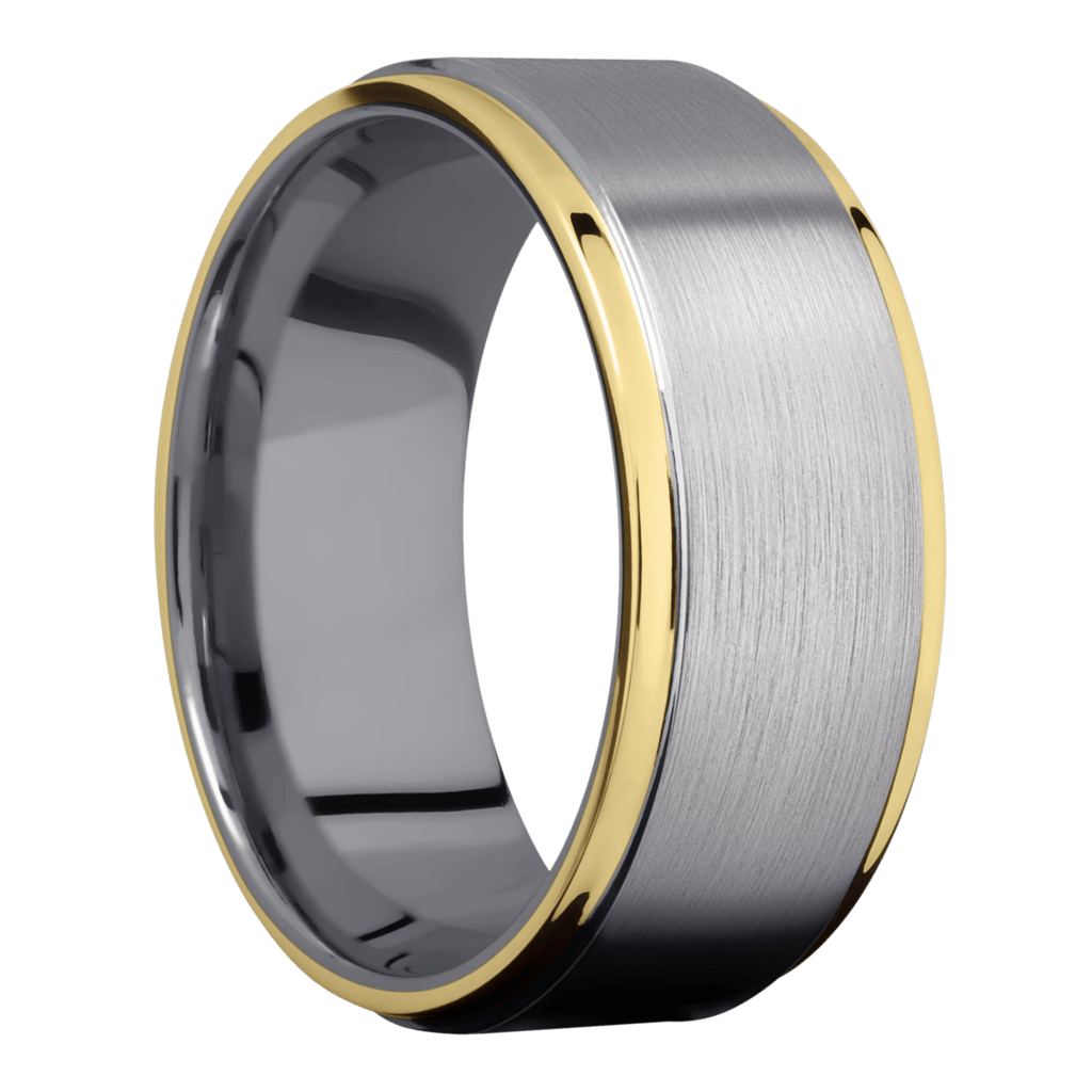 Tantalum Men's Ring with 14K Yellow Gold