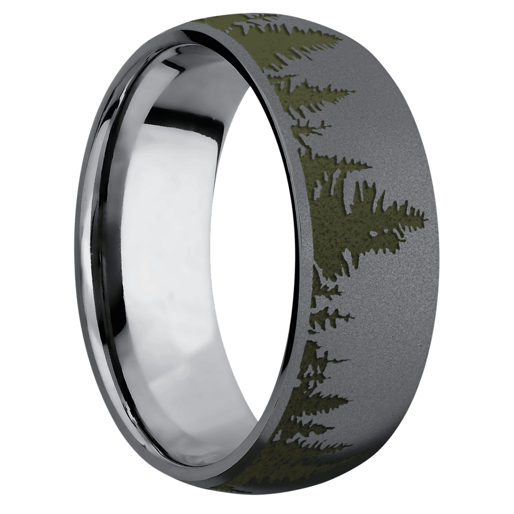 Tantalum Men's Ring with Spruce Tree Design