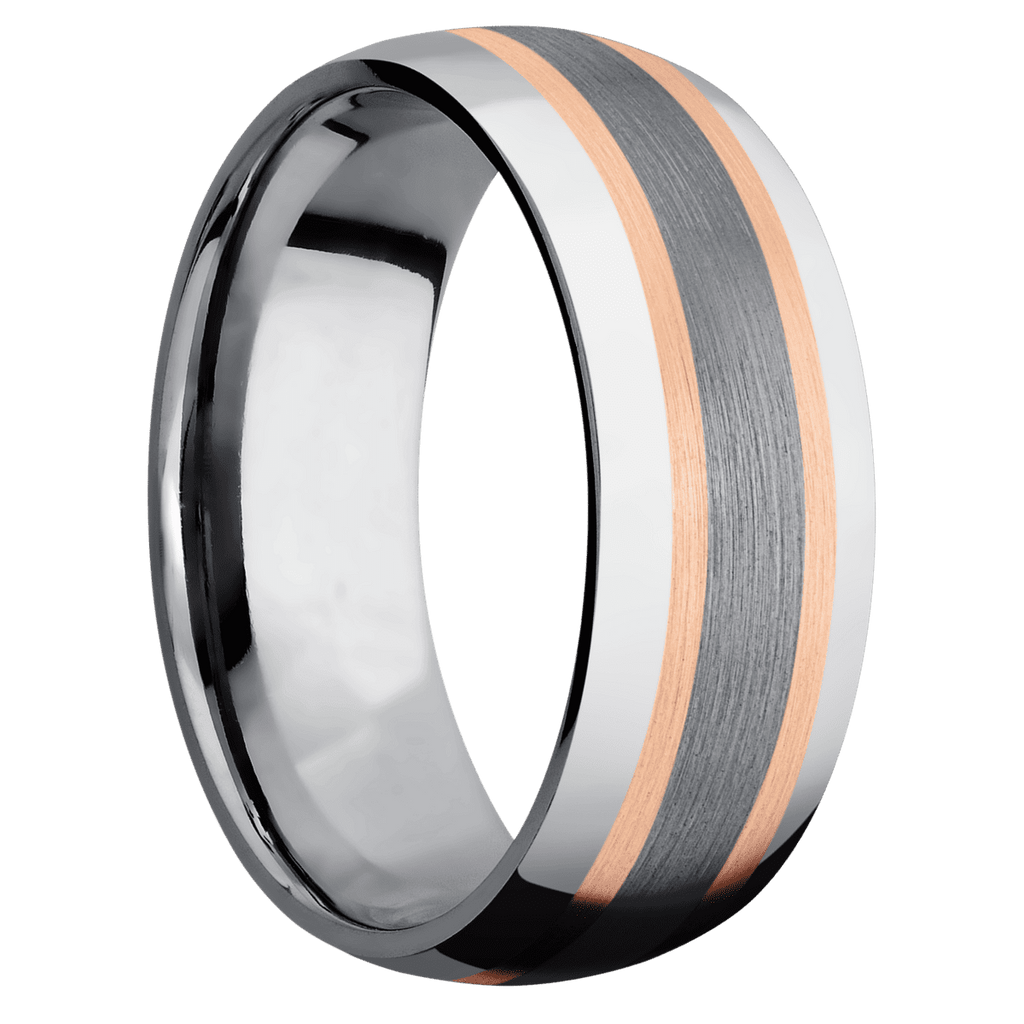 Tantalum Men's Ring with 14K Rose Gold