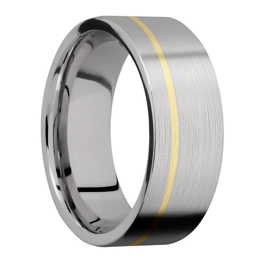 Titanium Men's Ring with 14K Yellow Gold