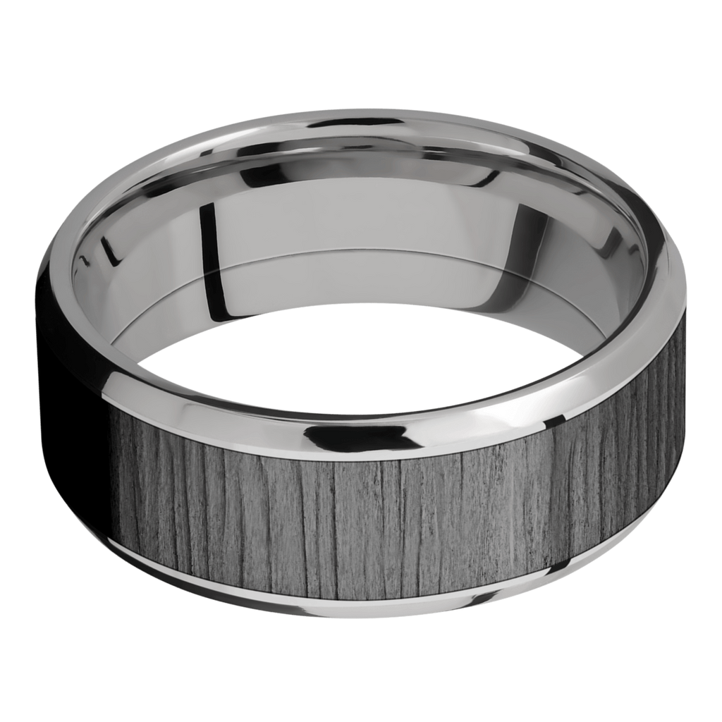 Titanium Men's Ring with Black Zirconium