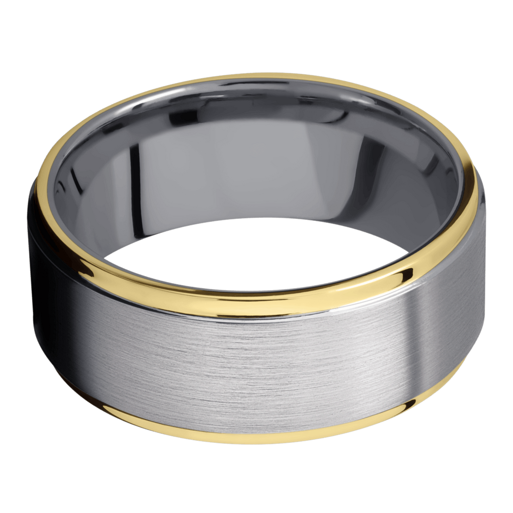 Tantalum Men's Ring with 14K Yellow Gold