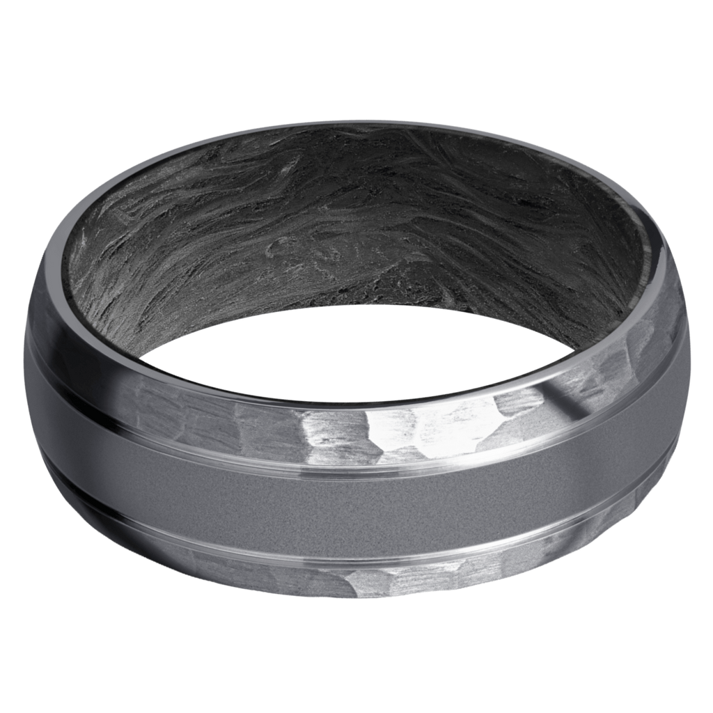 Tantalum Men's Ring with Carbon Fiber