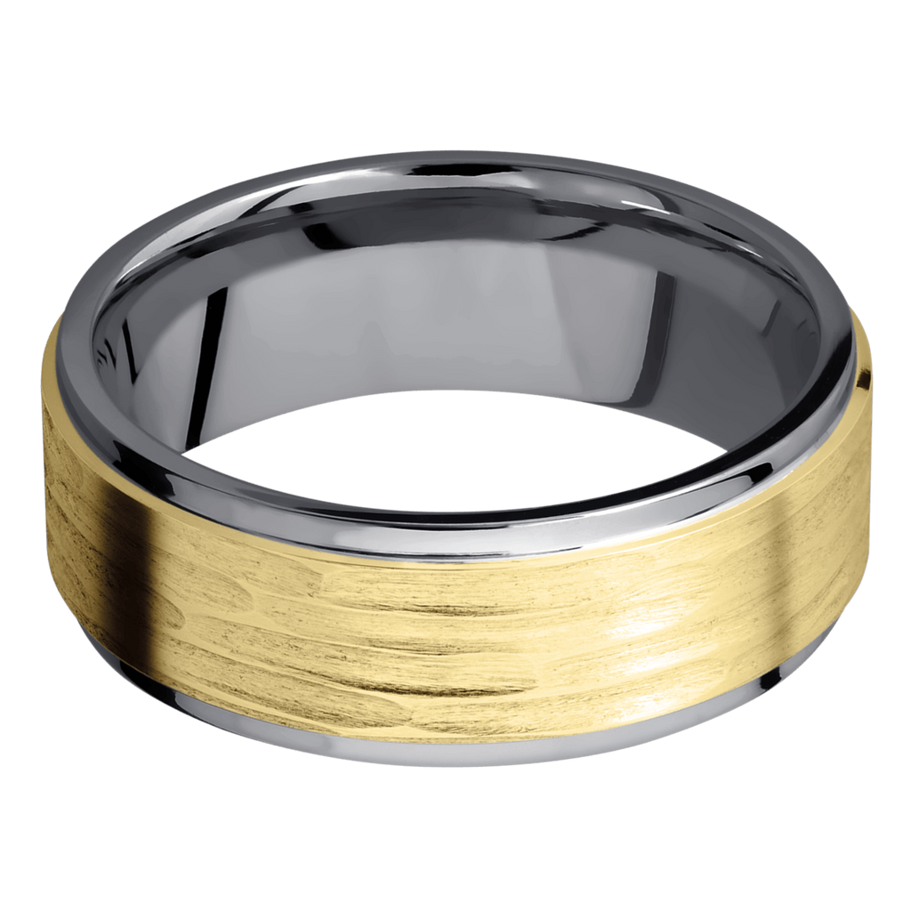 Tantalum Men's Ring with 14K Yellow Gold