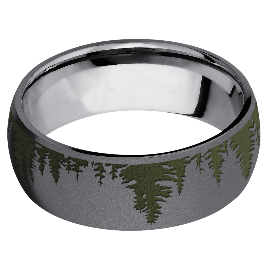 Tantalum Men's Ring with Spruce Tree Design