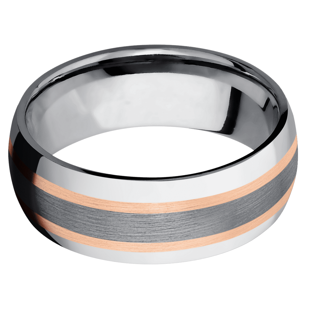 Tantalum Men's Ring with 14K Rose Gold