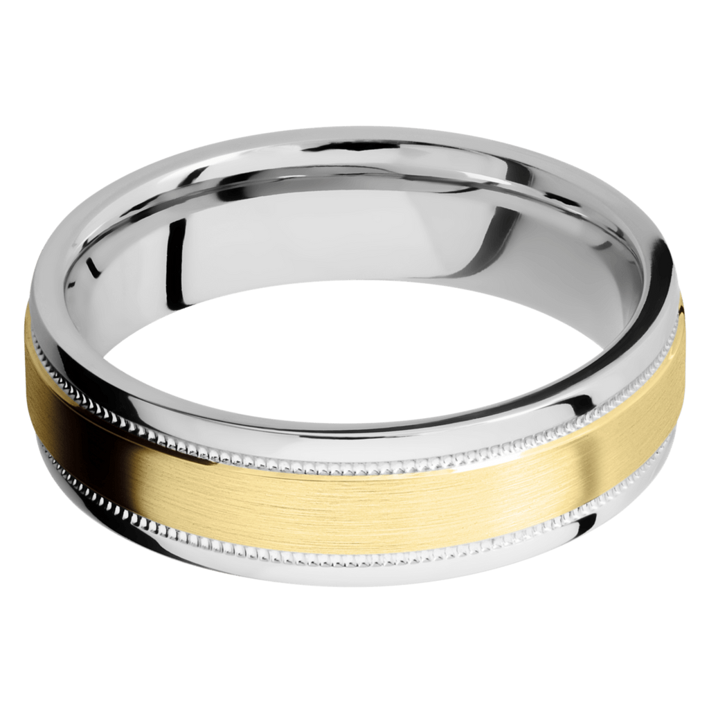 Cobalt Chrome Men's Ring with 14K Yellow Gold