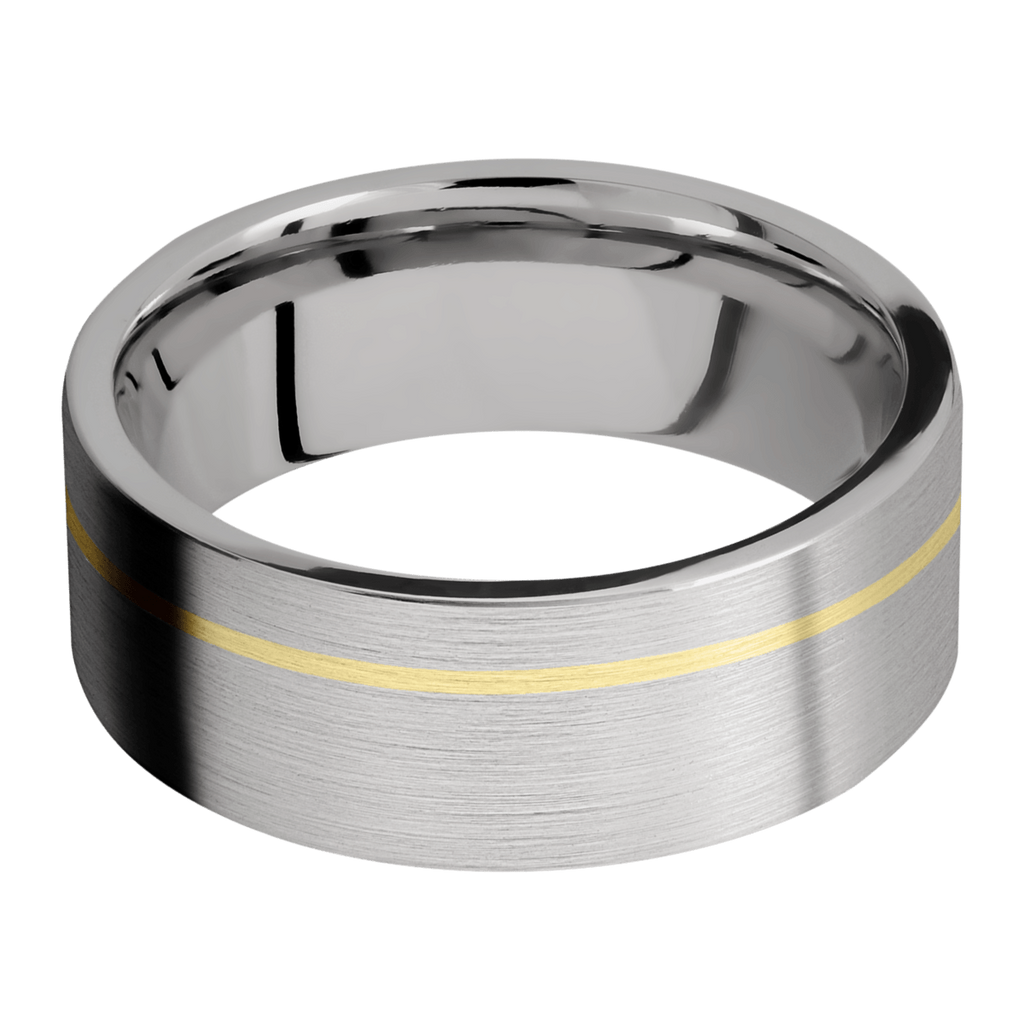 Titanium Men's Ring with 14K Yellow Gold