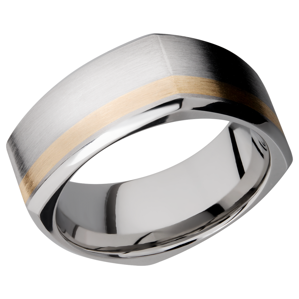 Cobalt Chrome Men's Ring with 14K Yellow Gold