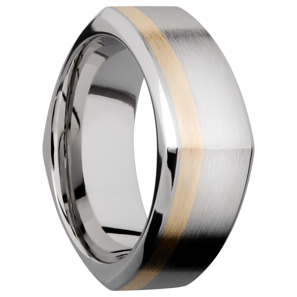 Cobalt Chrome Men's Ring with 14K Yellow Gold