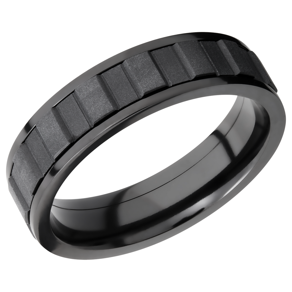 Black Zirconium Spinner Men's Ring