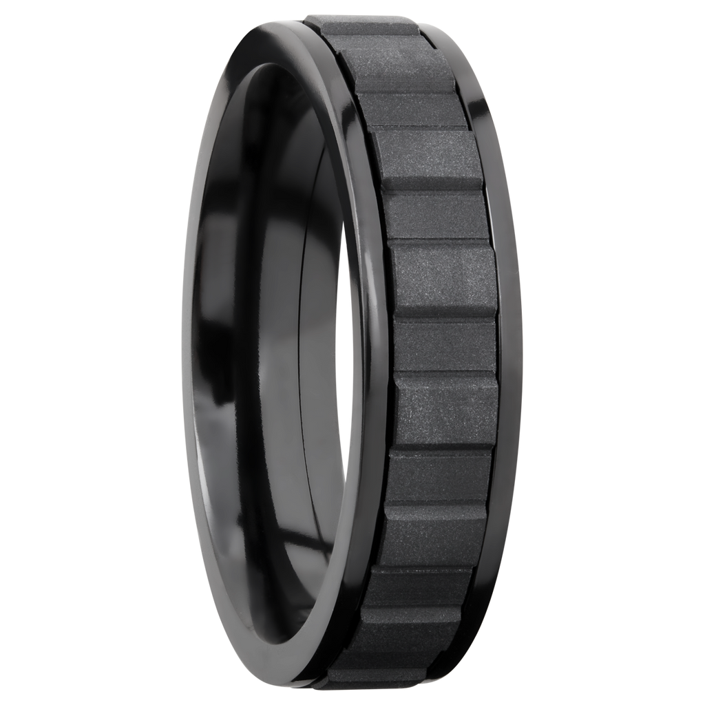 Black Zirconium Spinner Men's Ring