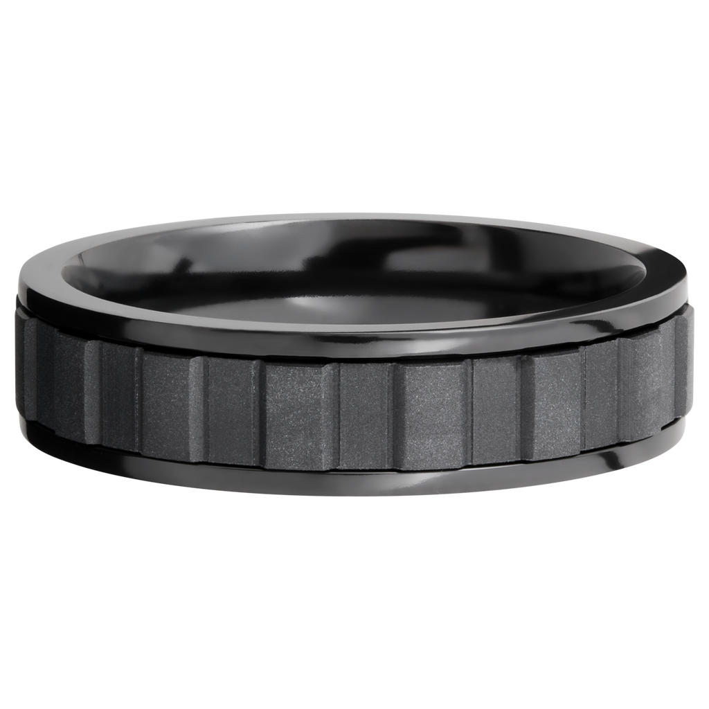 Black Zirconium Spinner Men's Ring