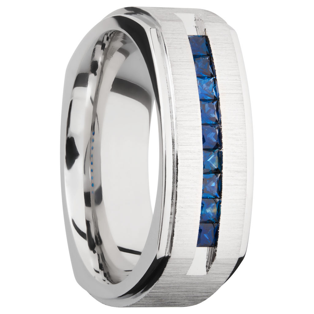 Cobalt Chrome Men's Ring with Sapphire