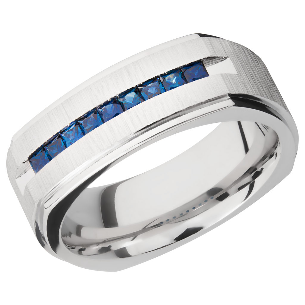 Cobalt Chrome Men's Ring with Sapphire