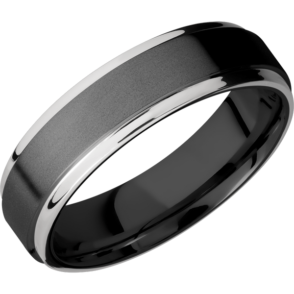 Black Zirconium Ring with Titanium Inlay – Boone Titanium Rings